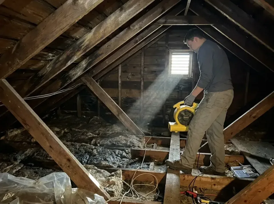 attic-water-damage-drying-proc-007 — frequently asked questions, Emergency Water Extraction & 24/7 Flood Response in Hunting…
